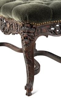 A Régence Carved Oak Stool