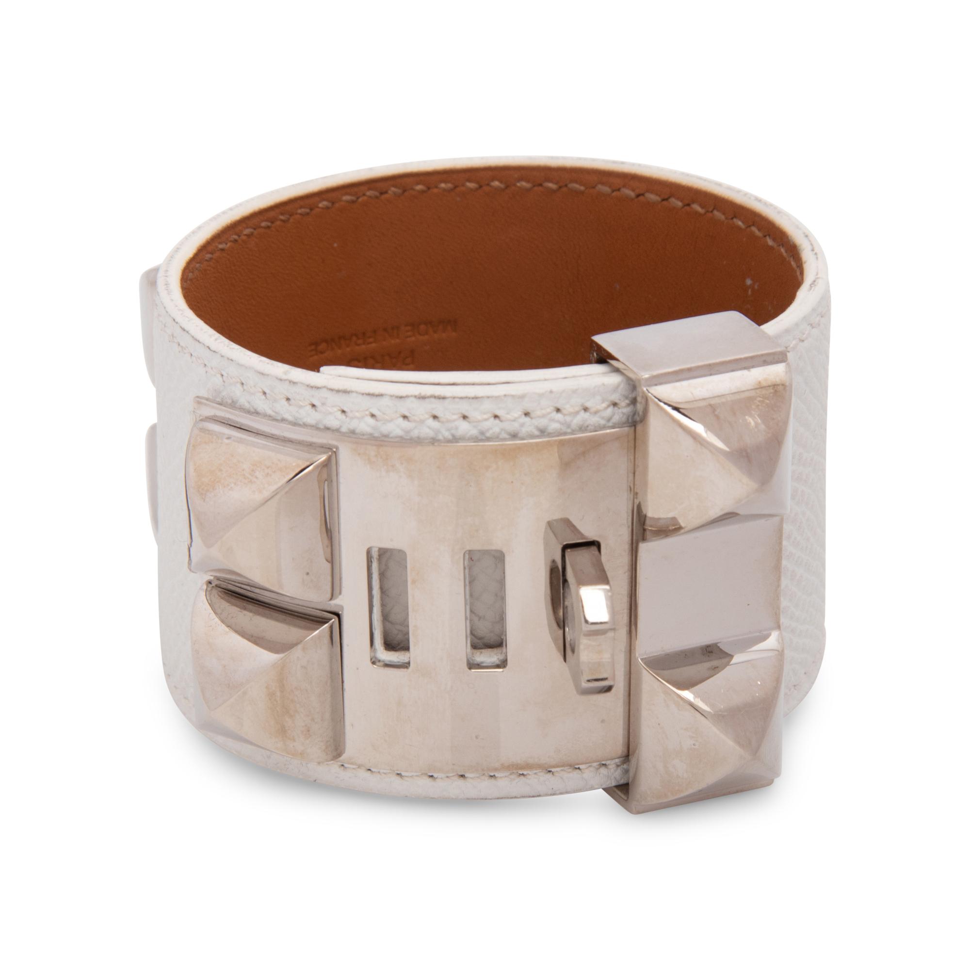 White Hermès Collier De Chien Bracelet