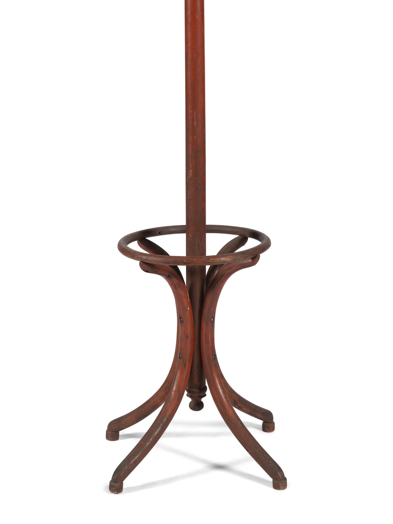 A Paint Decorated Bentwood Hat and Coat Rack