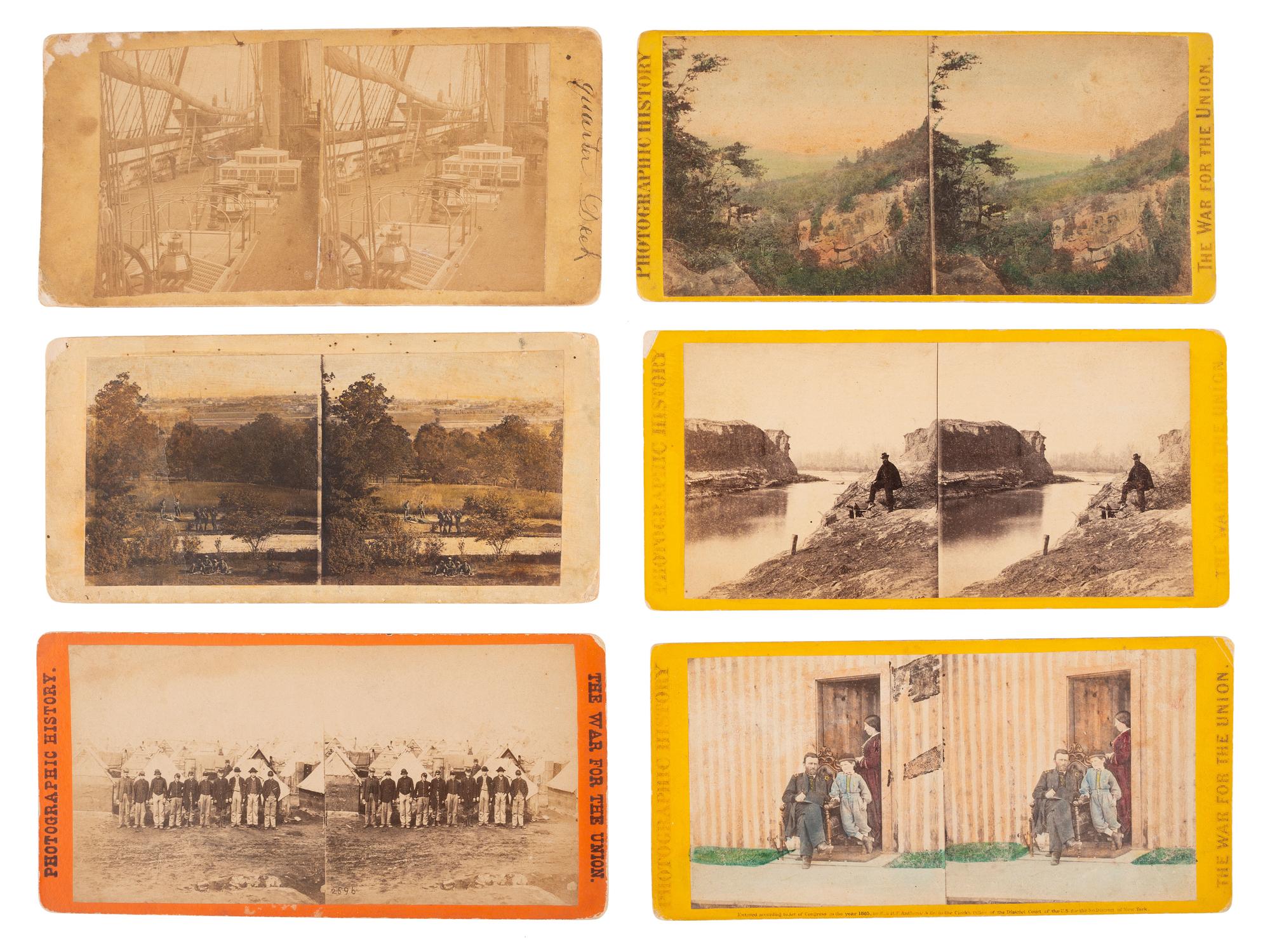 {CIVIL WAR]. 6 stereoviews, most published by E. & H.T. Anthony, incl. U.S. Grant and family.