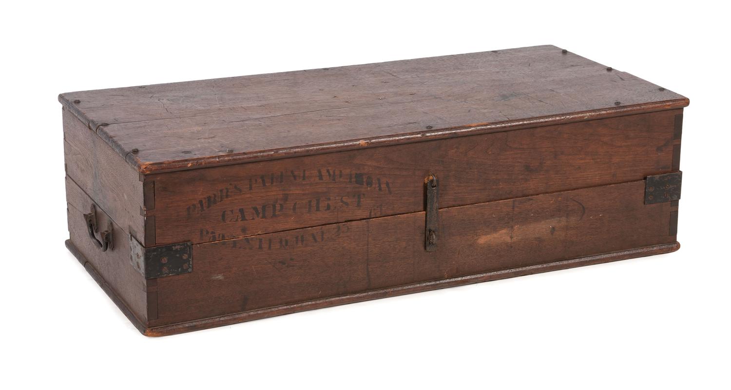 [CIVIL WAR - EQUIPMENT] Camp desk identified to Co. C, 77th New York State Volunteers