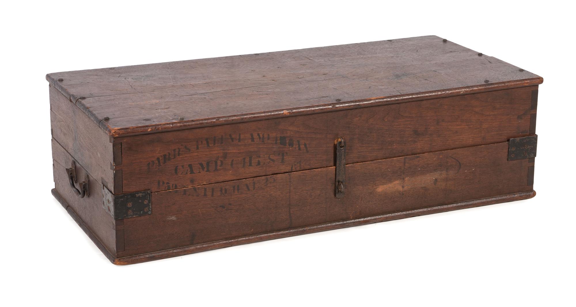 [CIVIL WAR - EQUIPMENT] Camp desk identified to Co. C, 77th New York State Volunteers