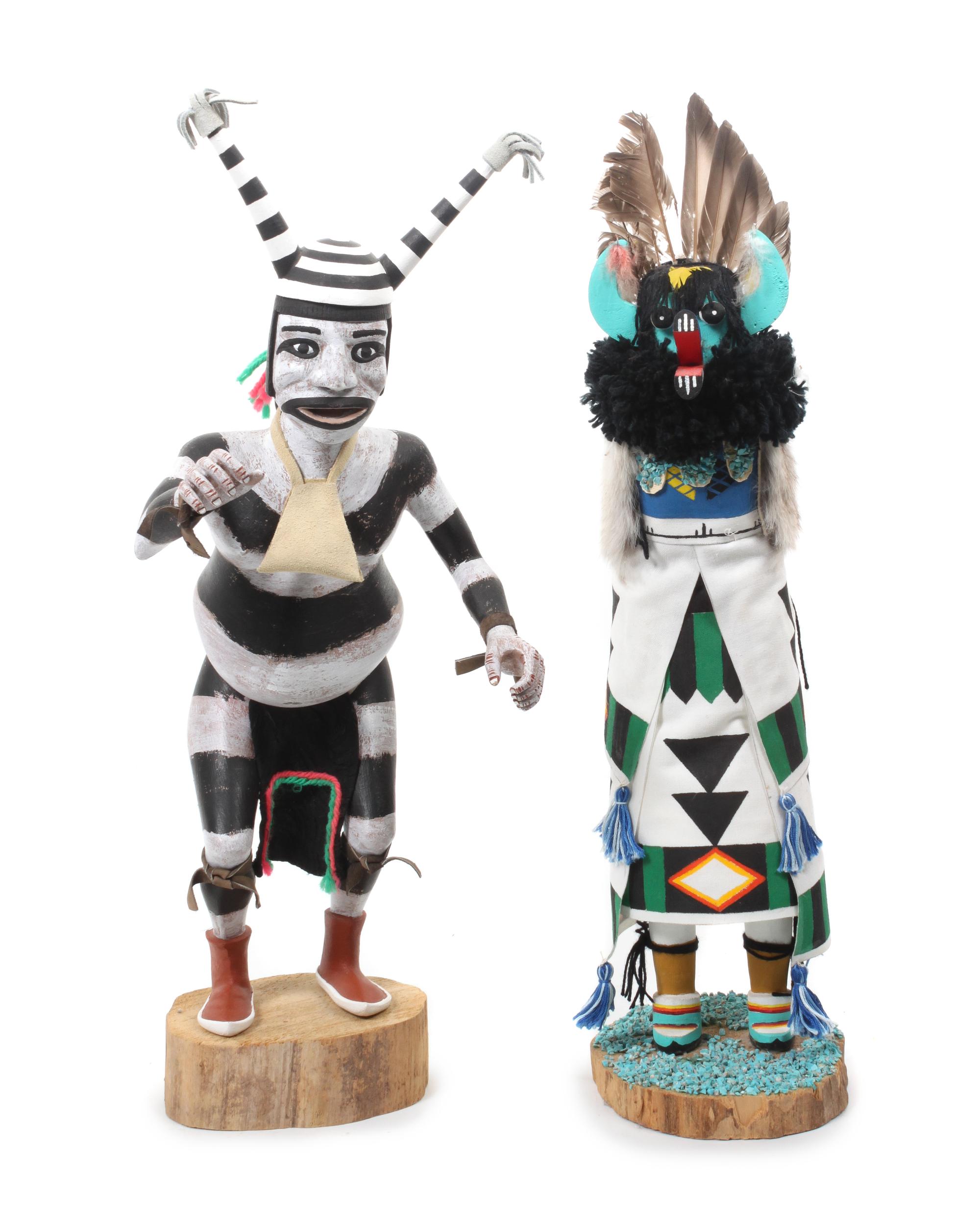 Five Hopi Kachina Dolls Height of tallest 19 inches.