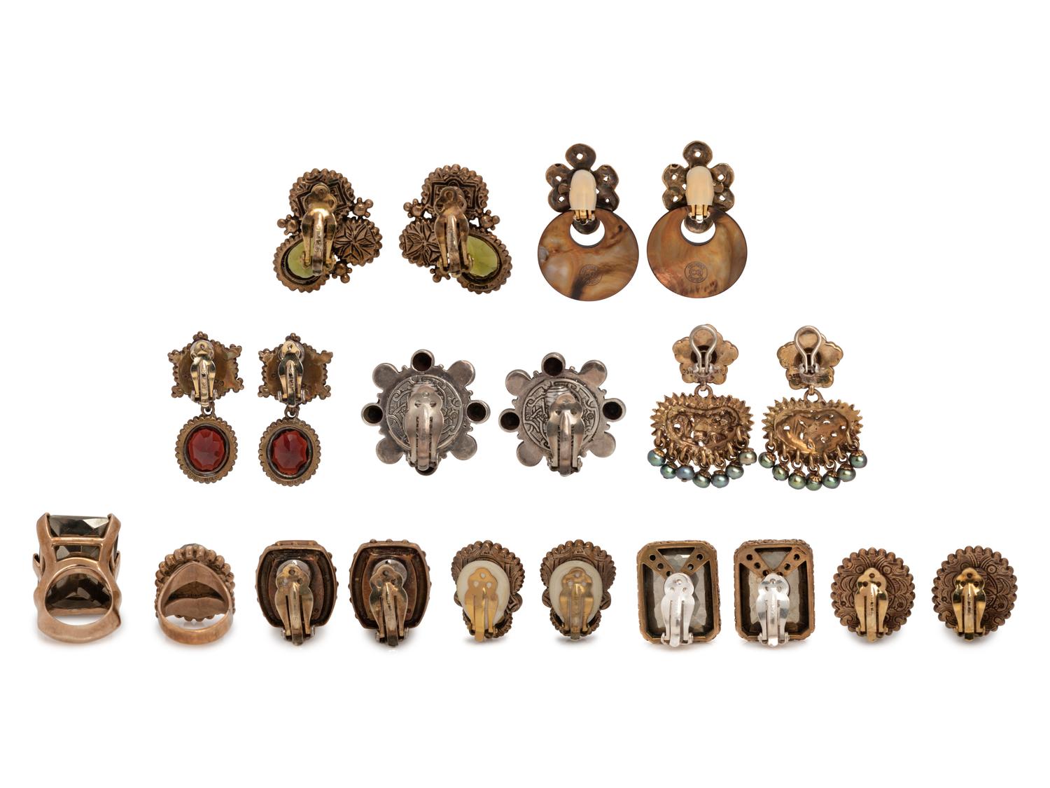 Stephen Dweck Ten Ear Clips and Two Rings