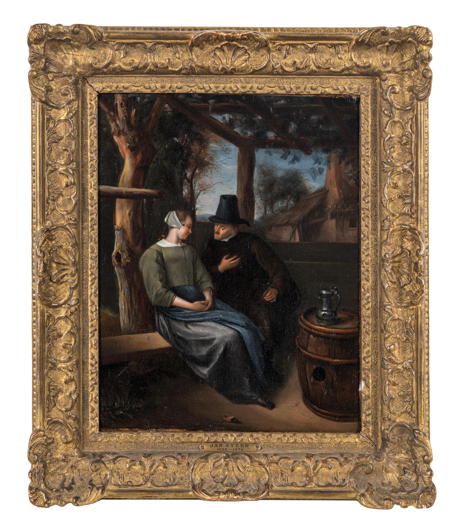 Couple Conversing in an Arbor