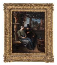 Couple Conversing in an Arbor