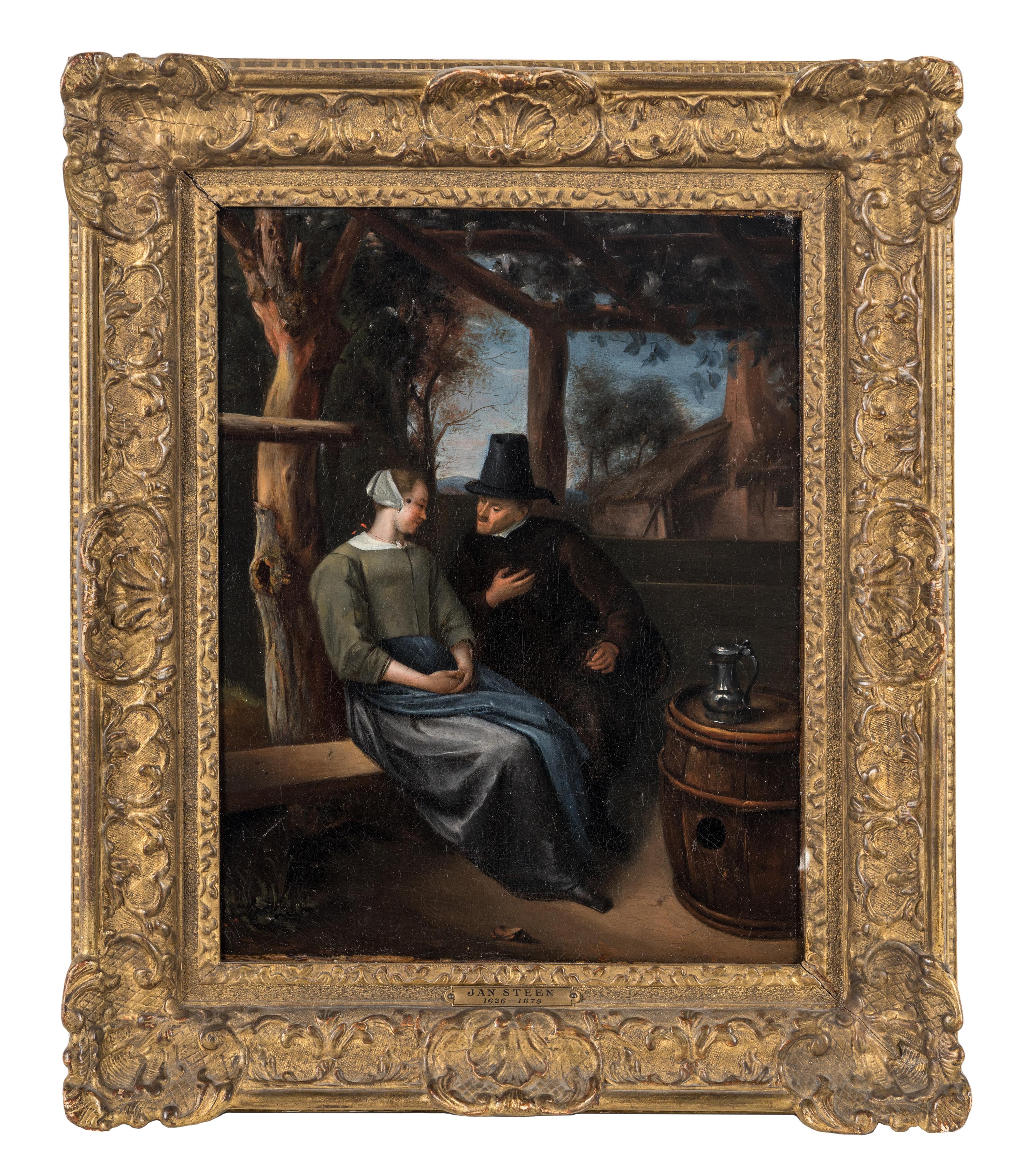 Couple Conversing in an Arbor