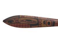 Northwest Coast Painted Paddle and Canoe