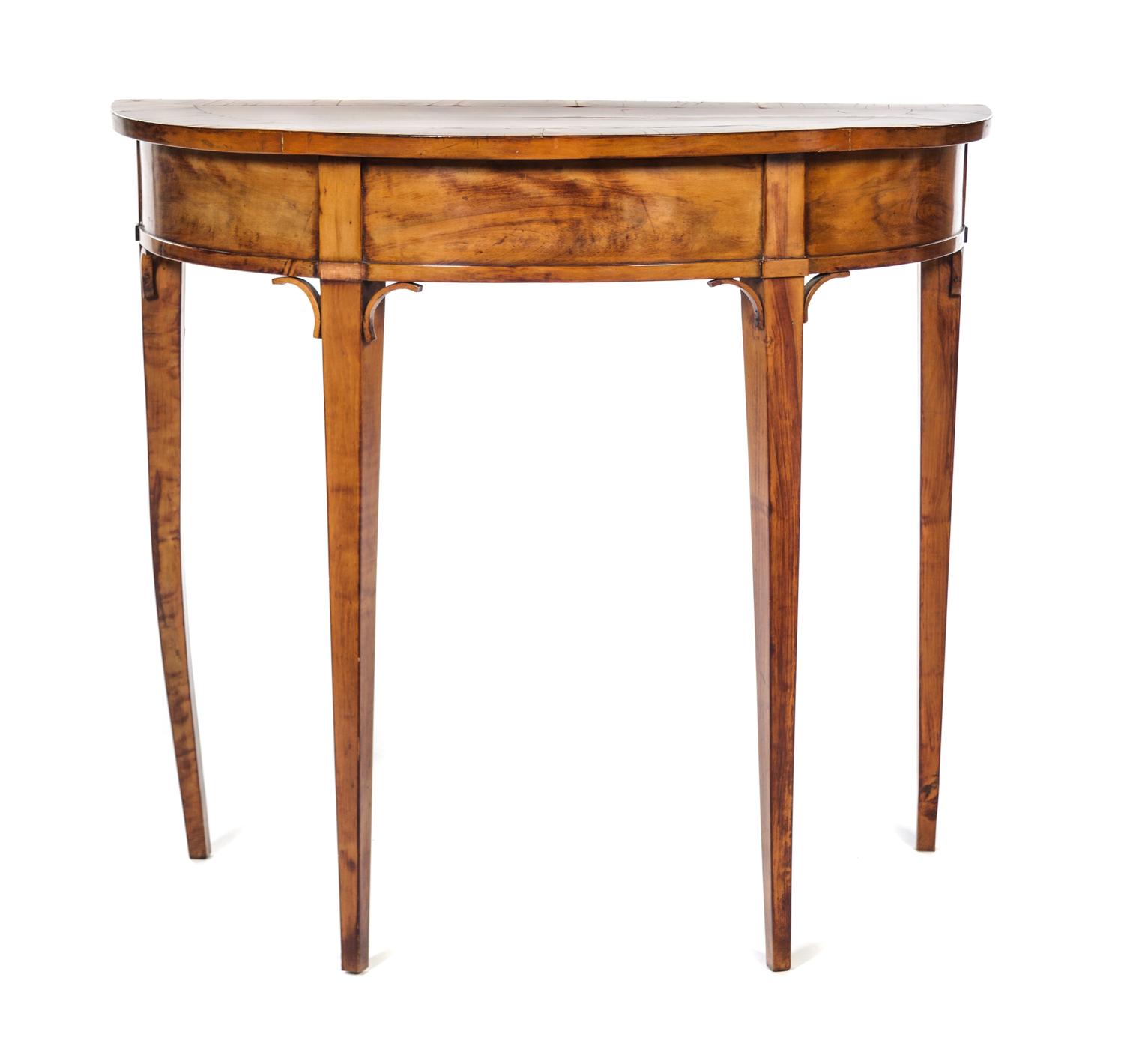 A Regency Fruitwood Console Table Height 30 1/2 x width 17 3/4 x depth 34 1/2 inches. — 19TH CENTURY