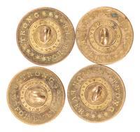 [WAR OF 1812]. Eight "Strong Forever, Old Massachusetts" campaign buttons for Founding Father and Massachusetts Governor Caleb Strong.