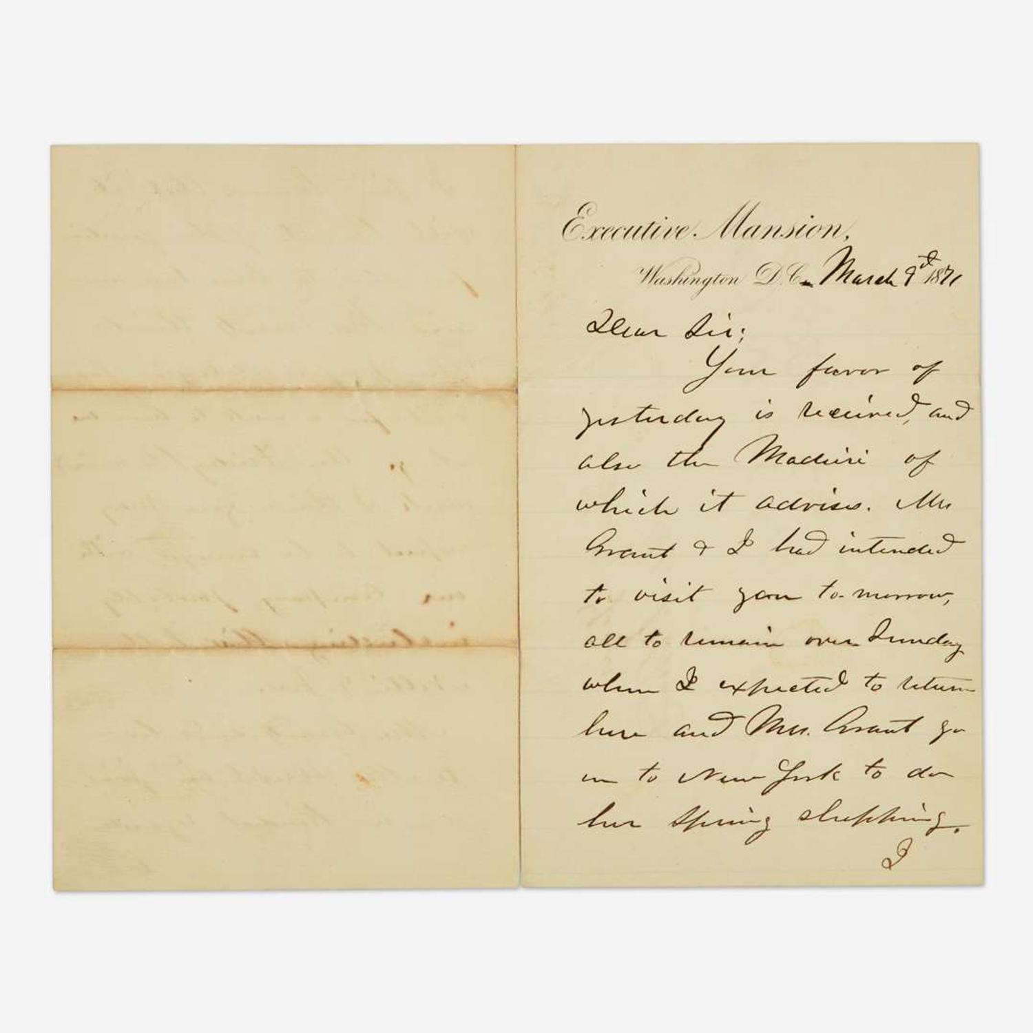 [Presidential] Grant, Ulysses S. Autograph Letter, signed