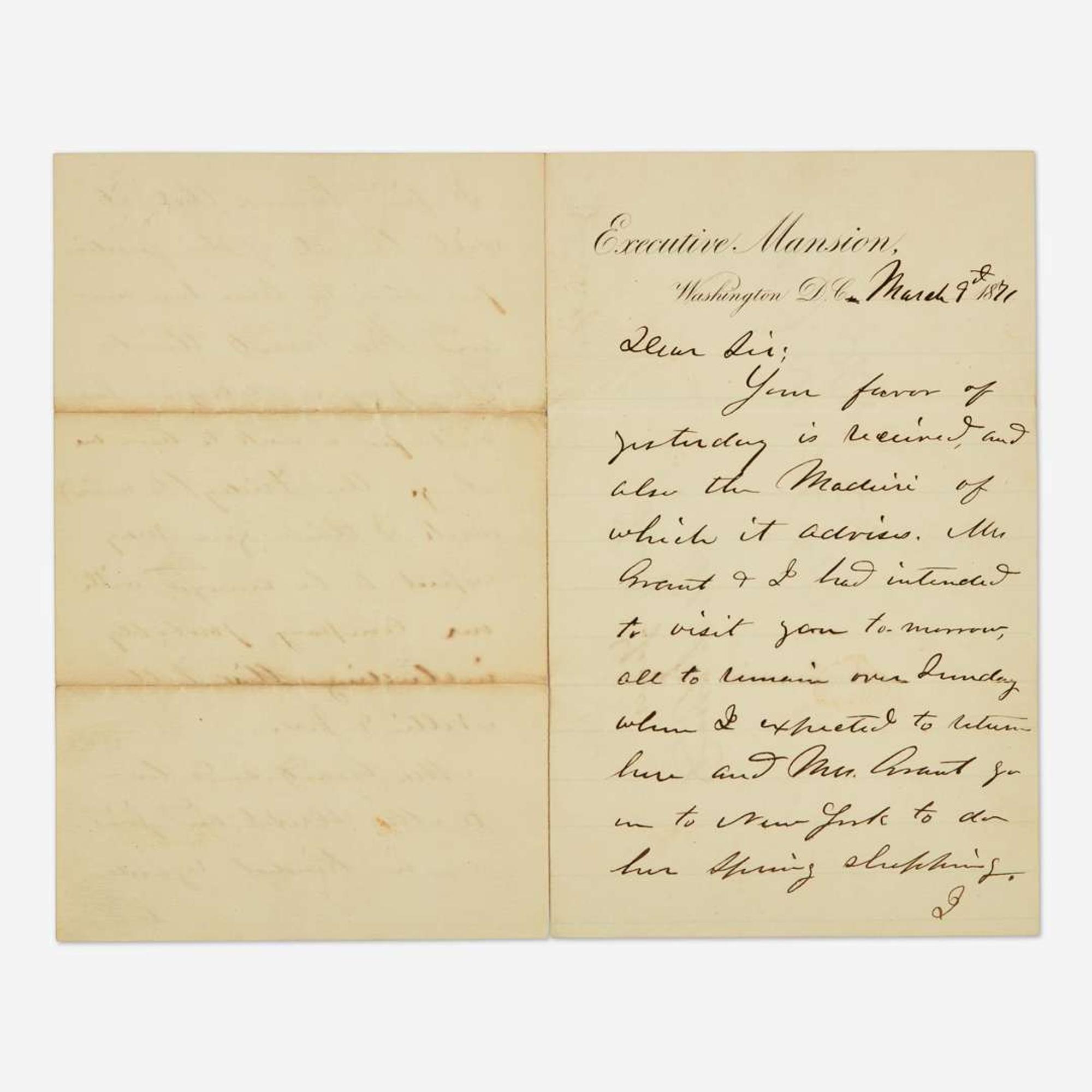 [Presidential] Grant, Ulysses S. Autograph Letter, signed
