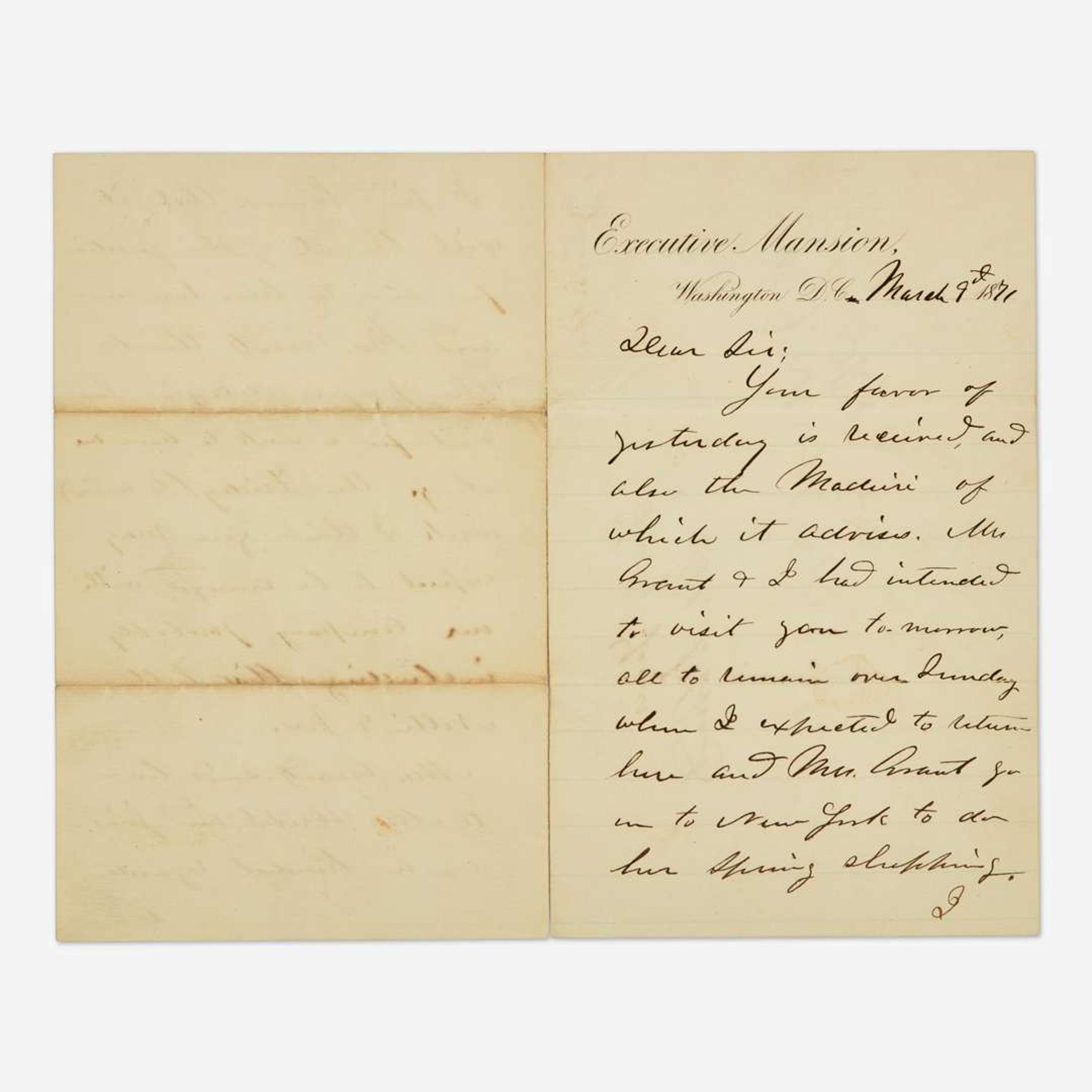 [Presidential] Grant, Ulysses S. Autograph Letter, signed