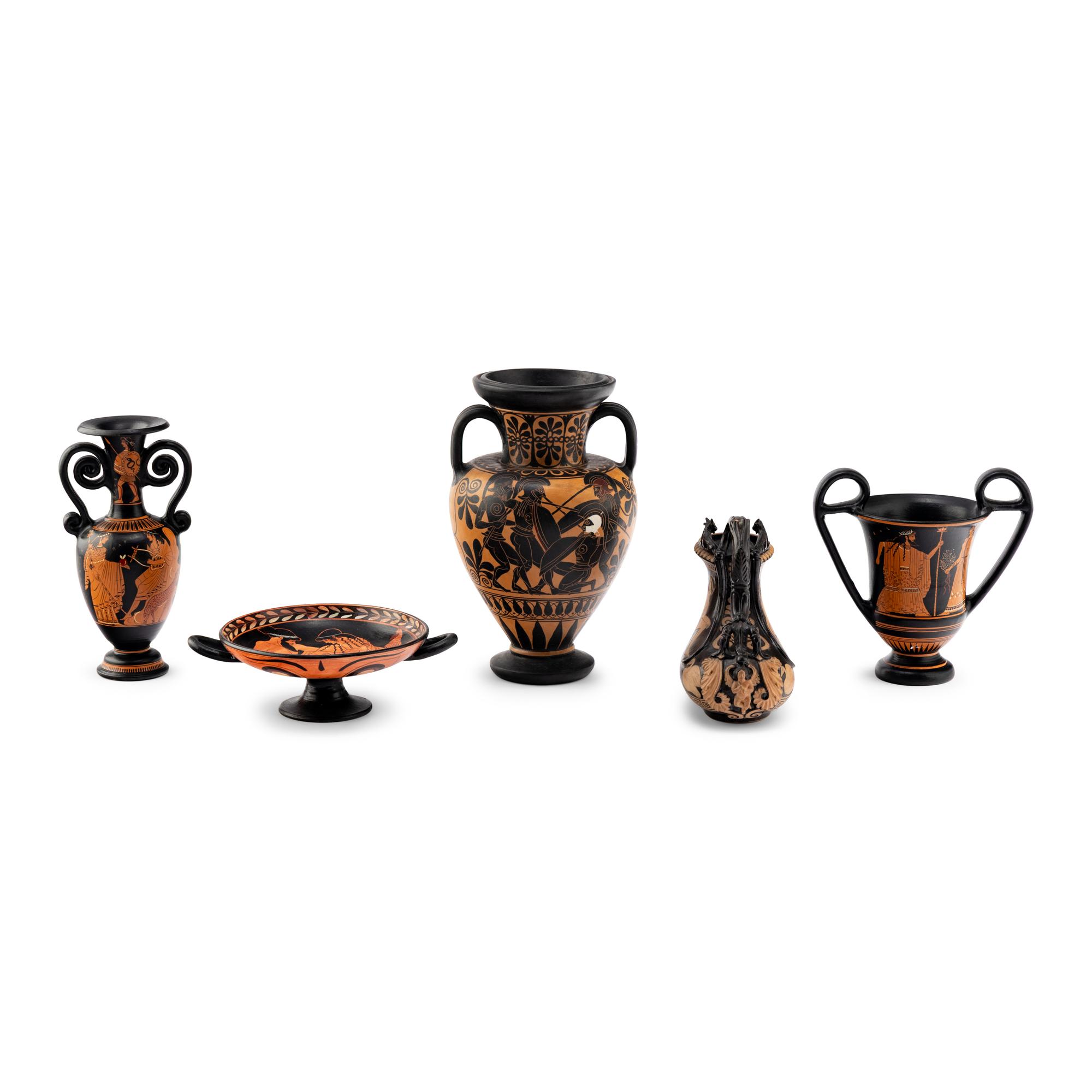 Five Attic Style Red-Figure and Black-Figure Vessels
