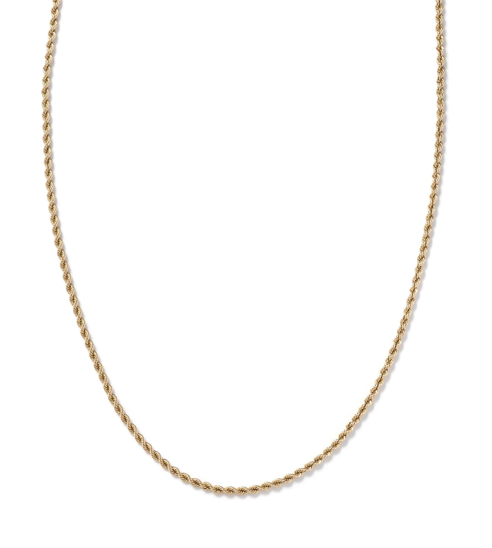 COLLECTION OF YELLOW GOLD ROPE CHAIN JEWELRY