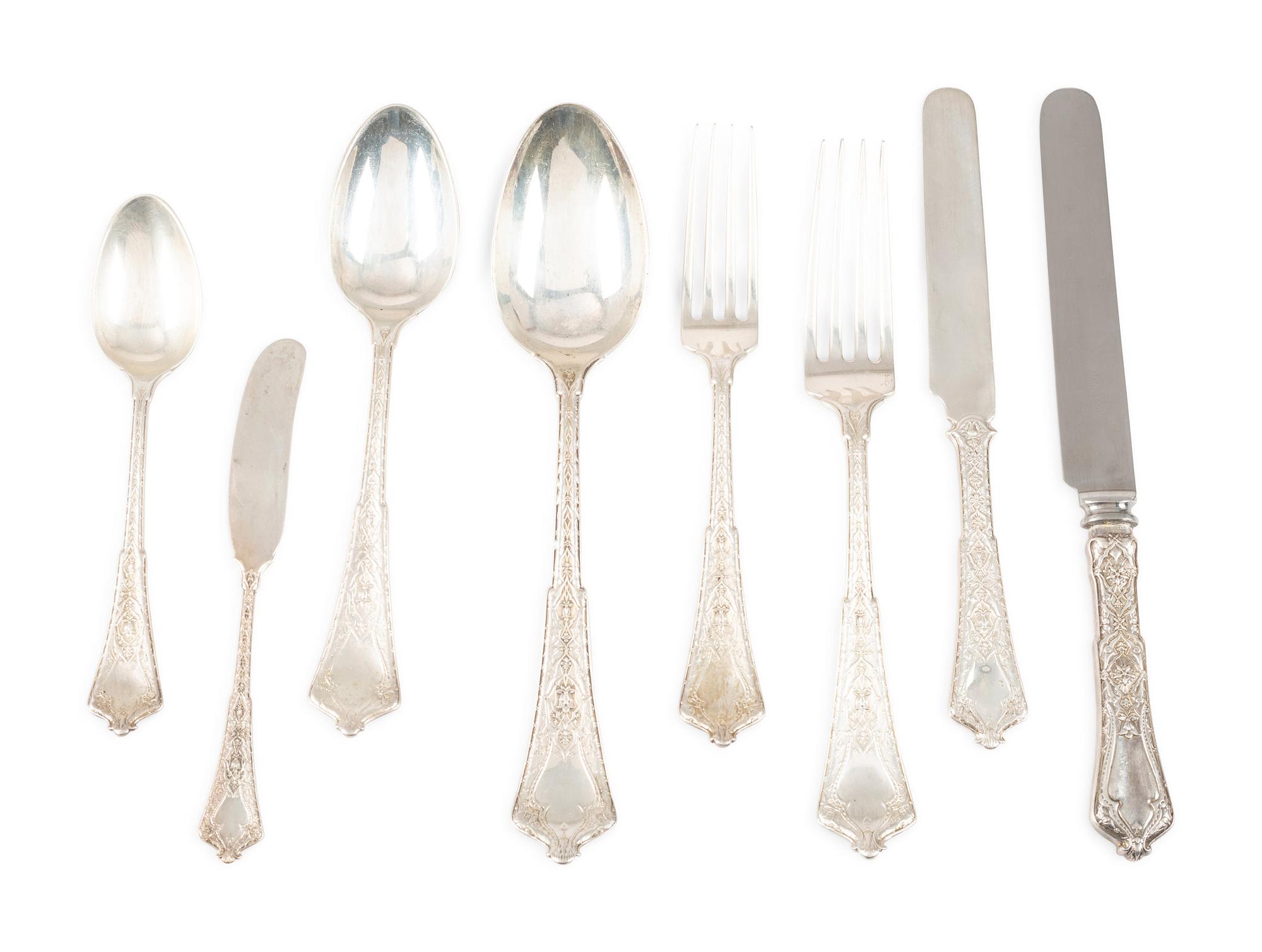 A Tiffany and Co. ' Persian' Silver Flatware Service