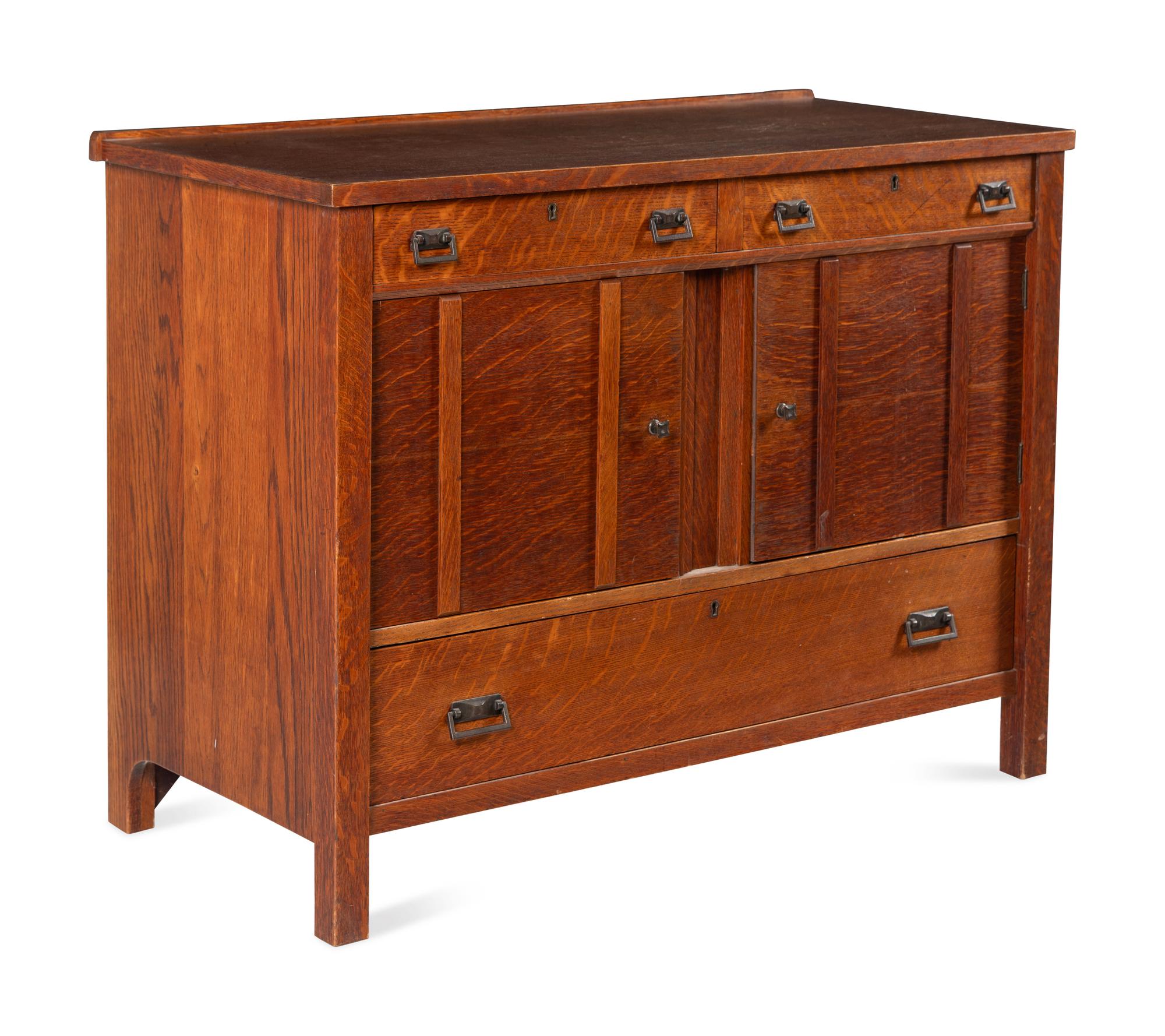 An Arts and Crafts Style Oak Cabinet
