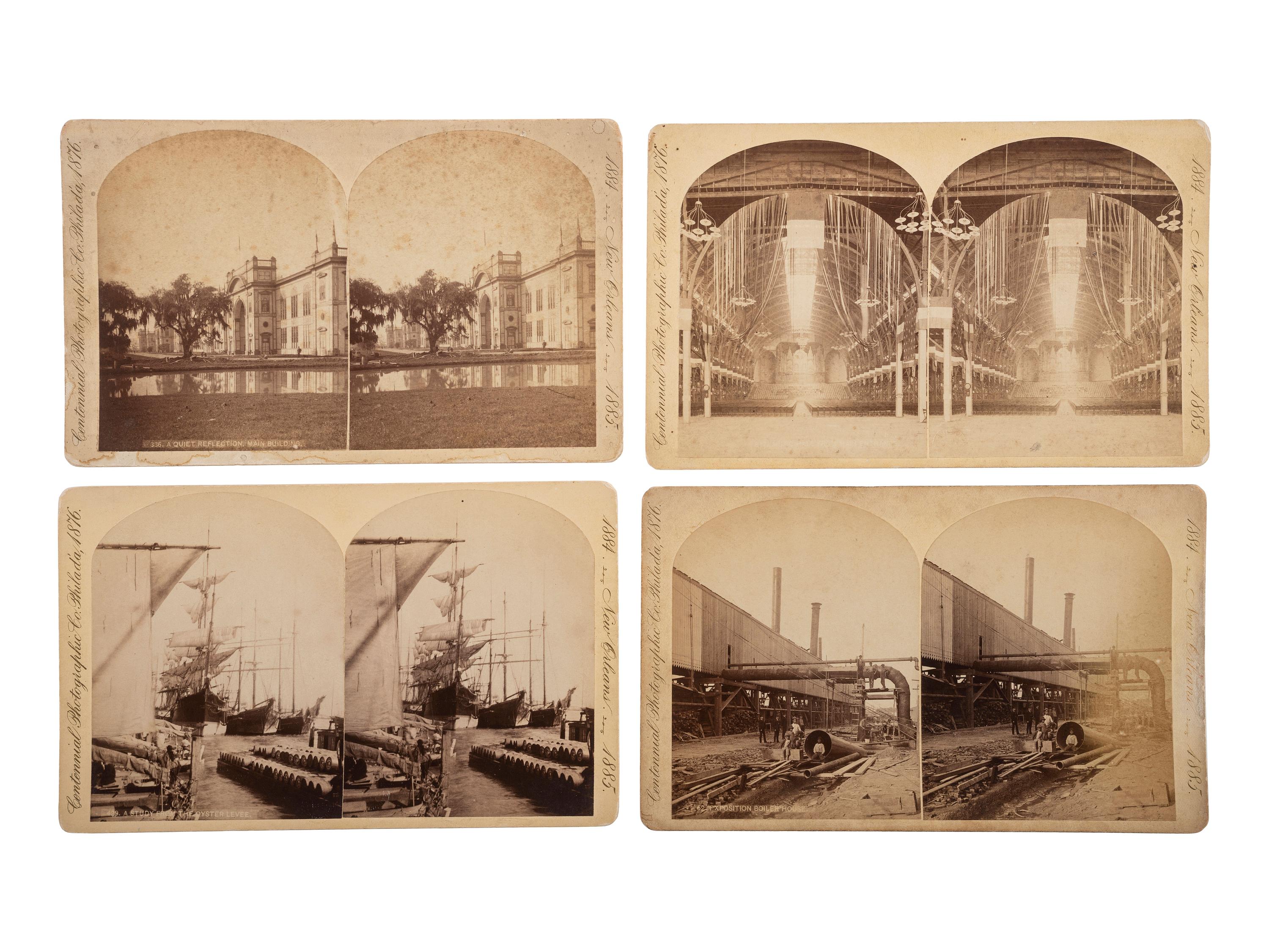 [EARLY PHOTOGRAPHY]. WILSON, Edward Livingston (1838-1903). An extensive collection of stereoviews documenting the World's Industrial and Cotton Centennial Exposition in New Orleans. Philadelphia: Centennial Photographic Company, 1884-1885.