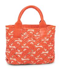 Nancy Gonzalez Cut and Woven Alligator and Canvas Bag, c. 2018