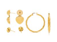 COLLECTION OF YELLOW GOLD EARRINGS