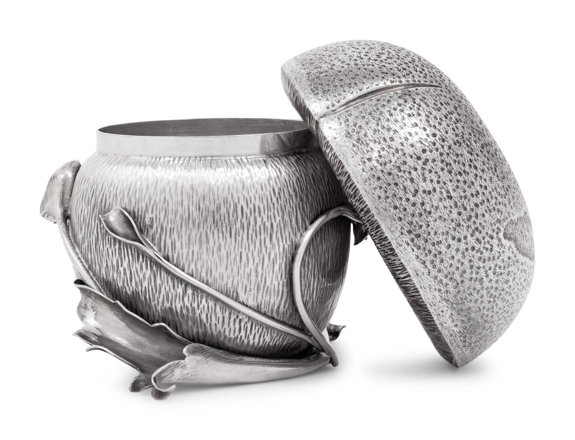 A Buccellati Silver Covered Mushroom Form Sugar Bowl