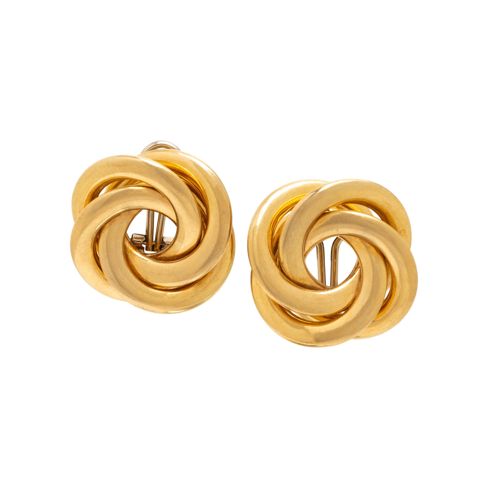Yellow Gold Swirl Earrings