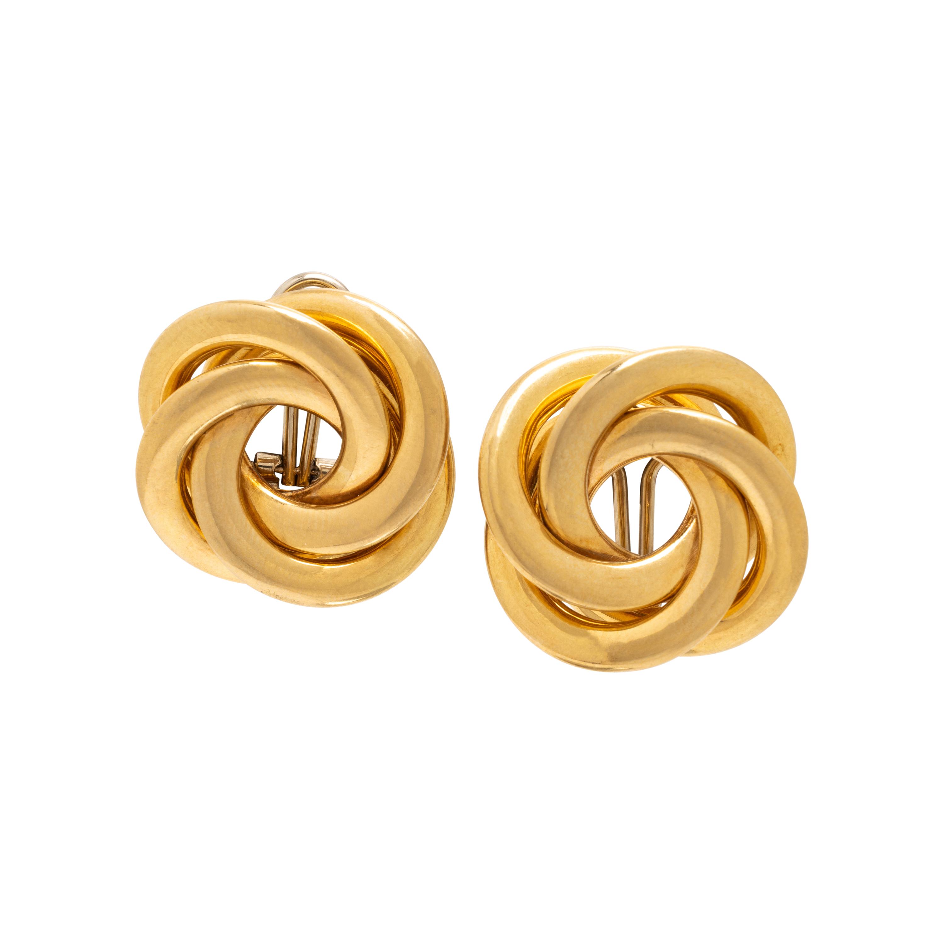 Yellow Gold Swirl Earrings