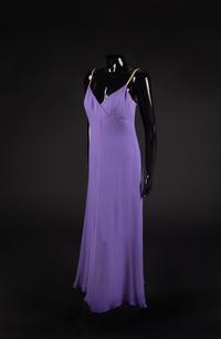 Dress and Cape, 1977. Designed by Edith Head, made by Western Costume Company in Los Angeles — Worn by Olivia de Havilland for the American Film Institute tribute to Bette Davis in 1977.