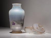 Scenic Miniature Vase and Covered Salt