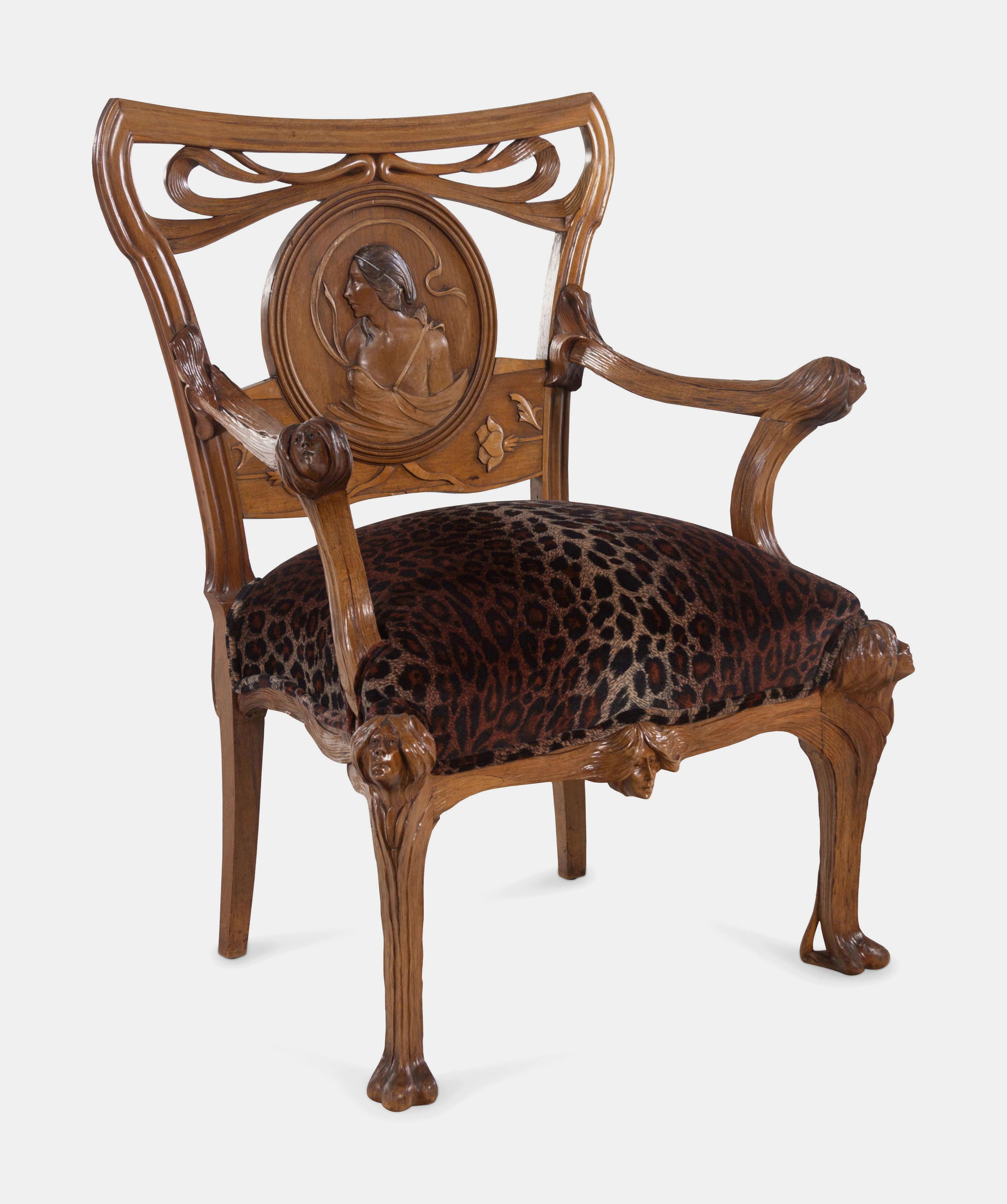Set of Four Chairs, comprising two side chairs and two armchairs