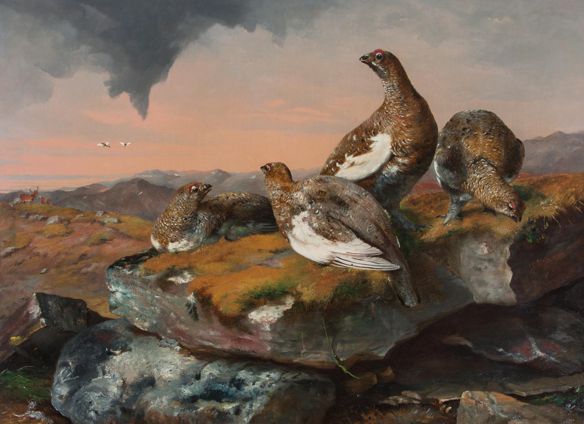 John Christopher Bell, (British, fl. 1847-1892), Two works: Ptarmigans, 1860