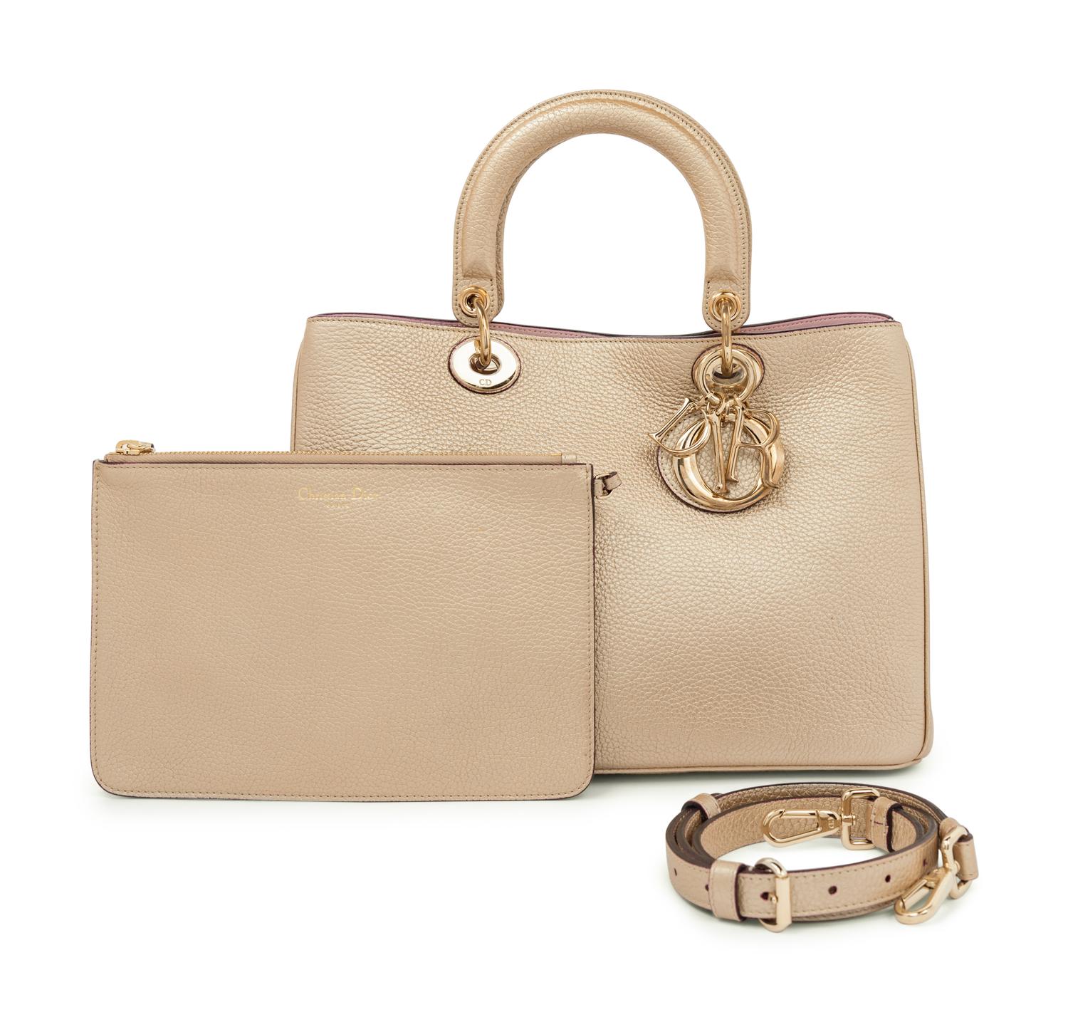 Christian Dior Gold Leather Medium Diorissimo Bag, 2014
