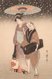 13 Japanese Woodblock Prints of Geishas