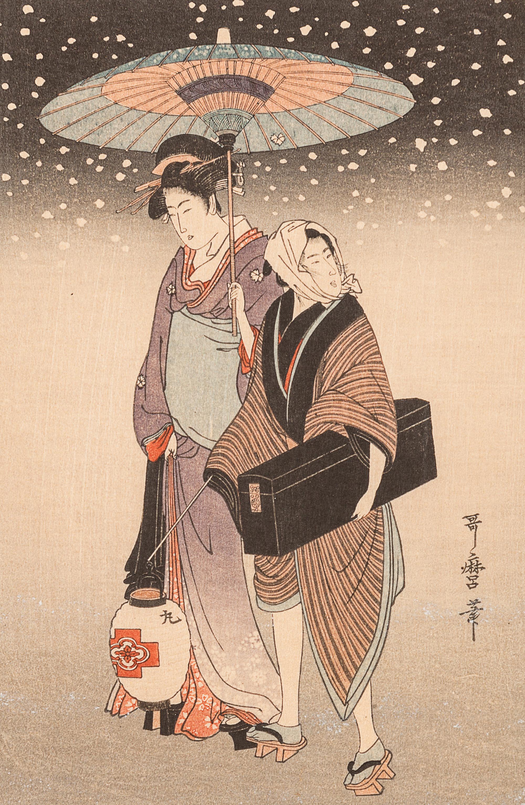 13 Japanese Woodblock Prints of Geishas