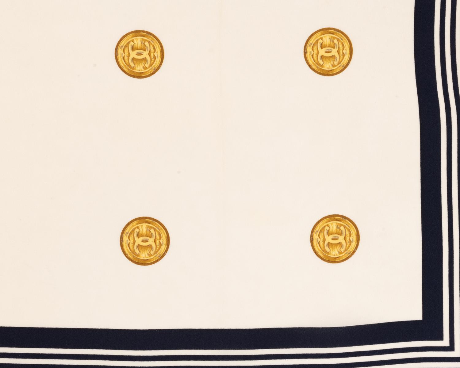 Chanel CC Button Print Scarf, 1980-90s
