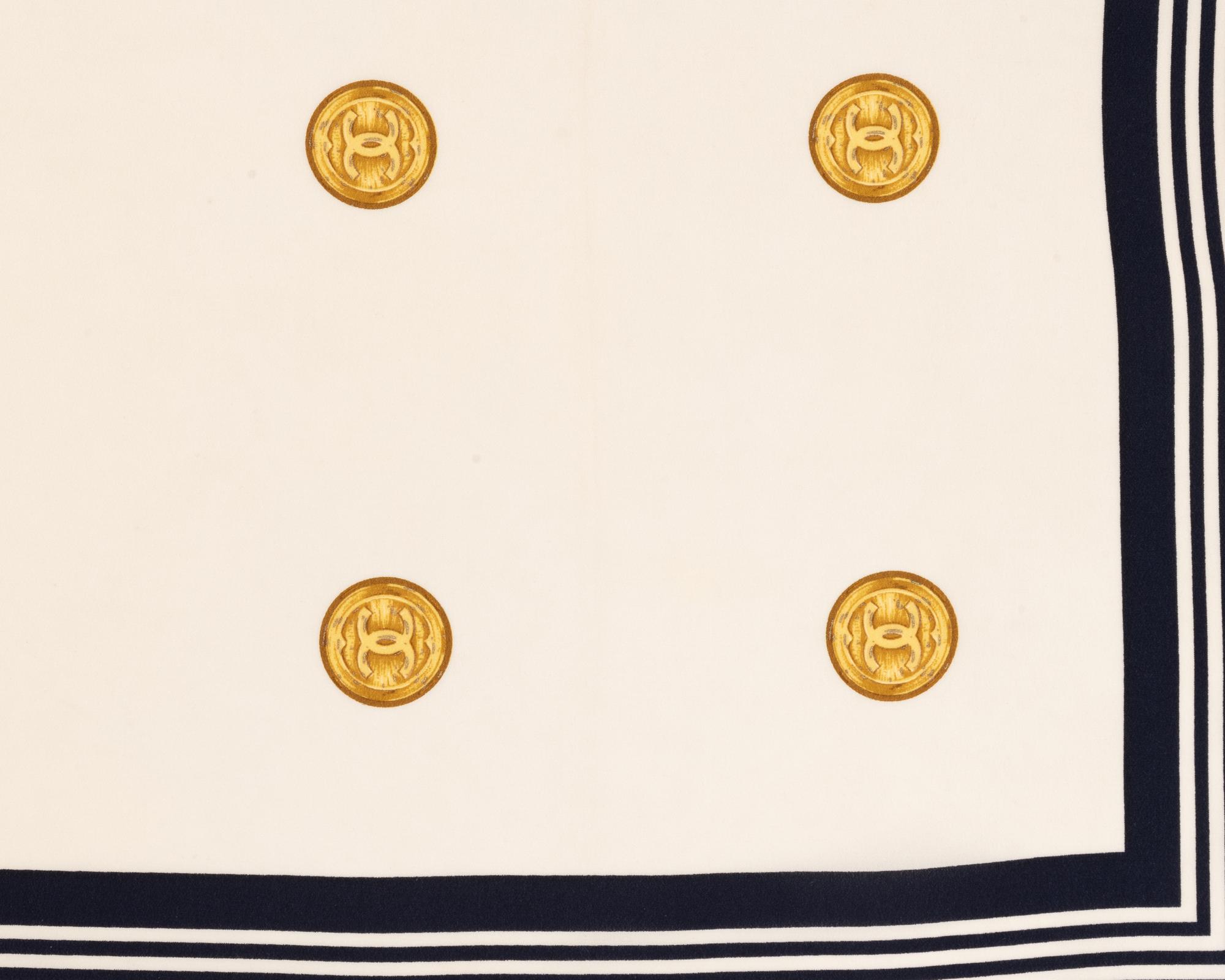 Chanel CC Button Print Scarf, 1980-90s