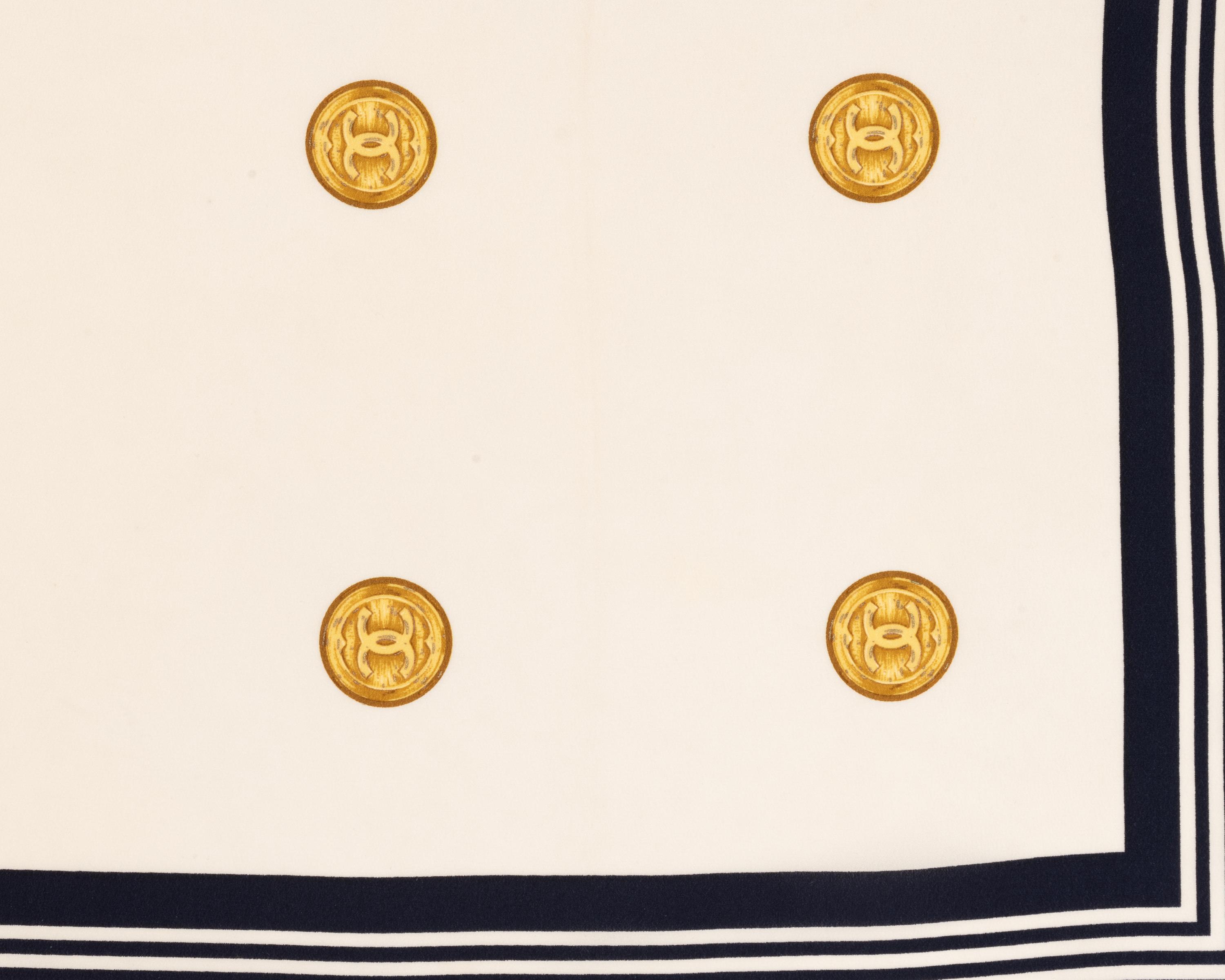 Chanel CC Button Print Scarf, 1980-90s