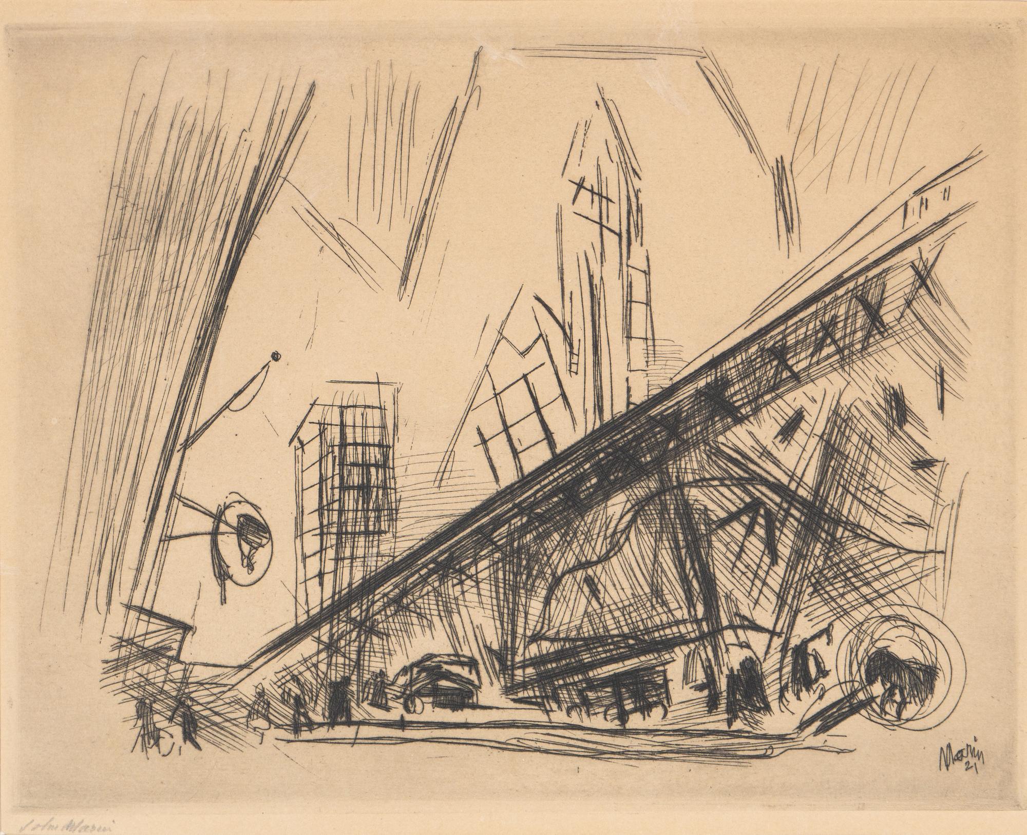 Downtown, The El (from Six American Etchings ), 1921