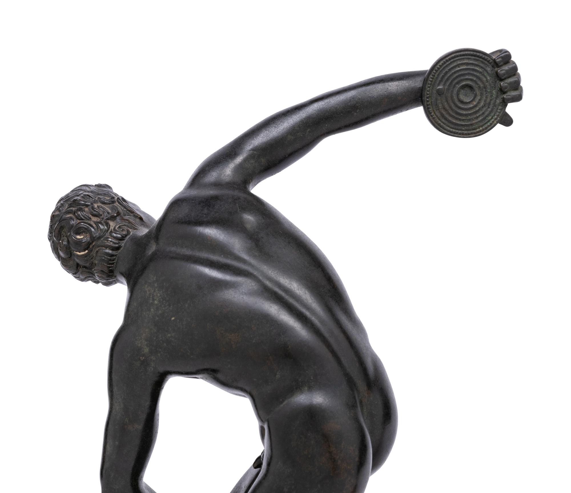 Two Bronze Figures Depicting a Discus Thrower and an Athlete