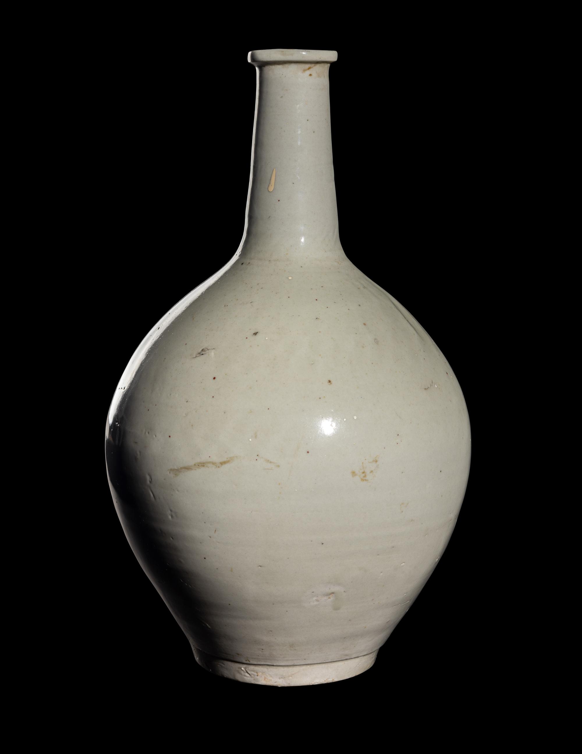 A Korean White Glazed Porcelain Bottle Vase