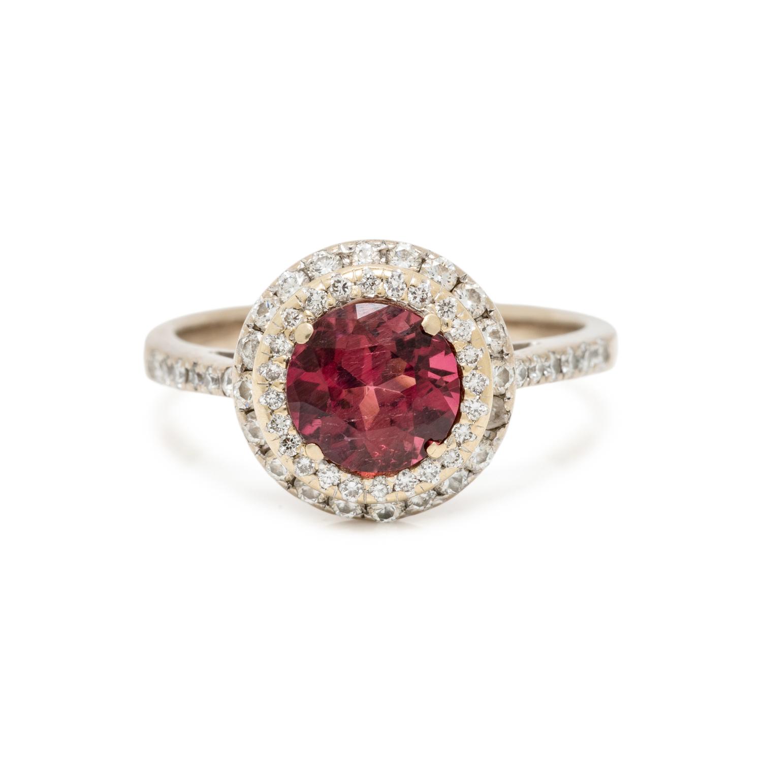 PINK TOURMALINE AND WHITE GOLD RING