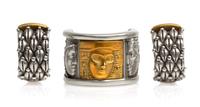 A Steel and 18 Karat Yellow Gold Woman of the World Demi Parure, Kieselstein-Cord, 17.50 dwts.
