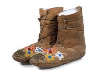 Northern Cree Beaded Moose Hide Boot Moccasins