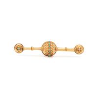 VICTORIAN, GOLD-FILLED AND TURQUOISE BAR BROOCH