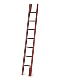 An English Leather-Cased Folding Library Ladder