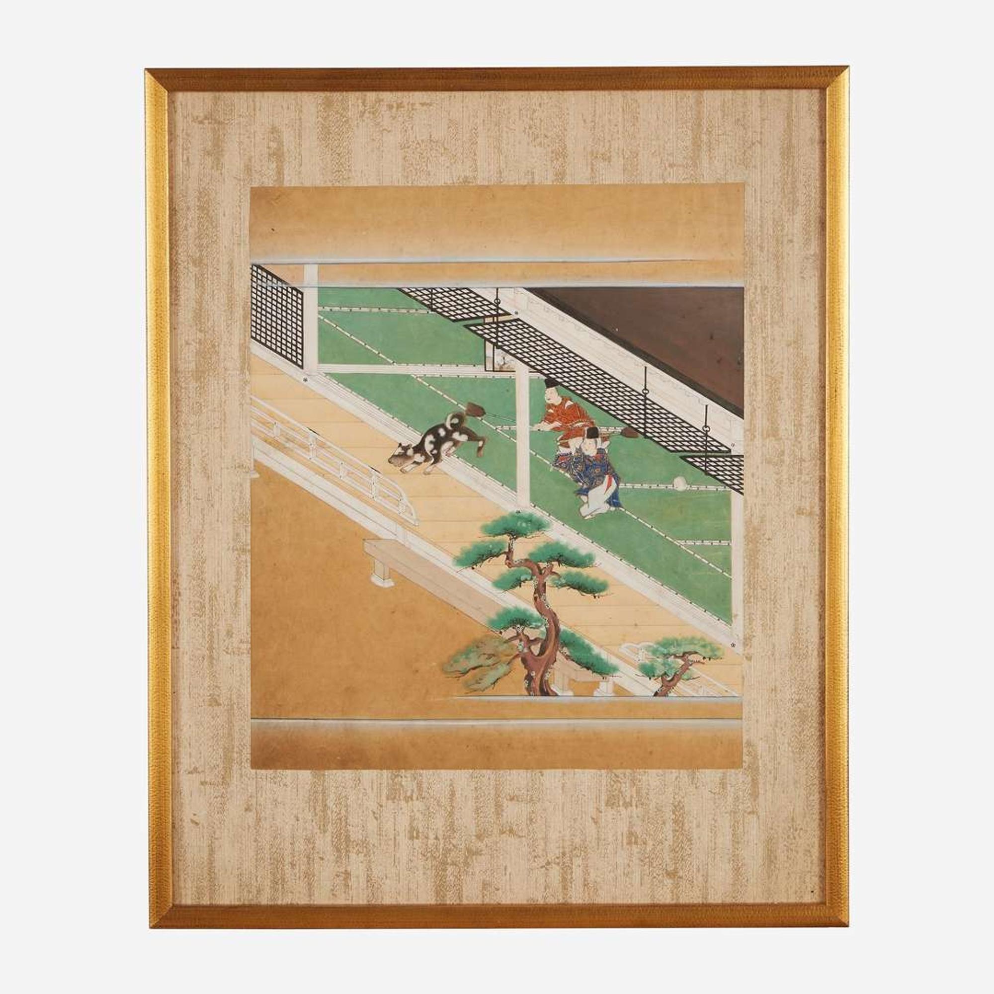 A group of seven Japanese Tosa school figural scenes 日本版画一组七件