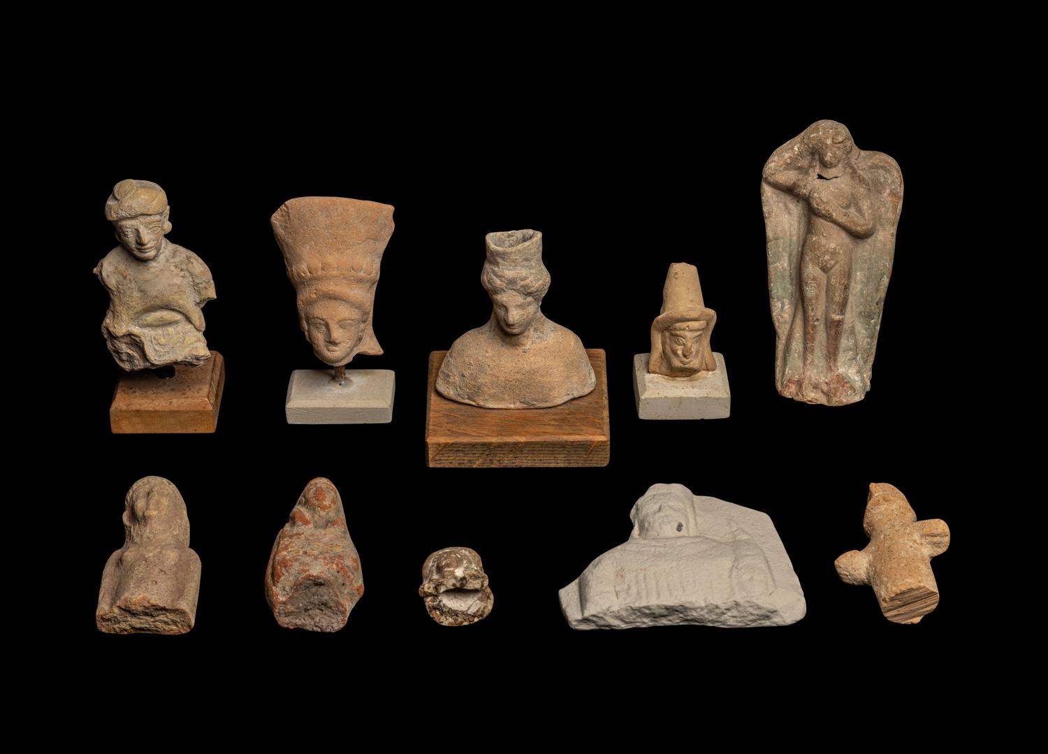 Ten Cypriot and Greek Terracotta Figure Fragments