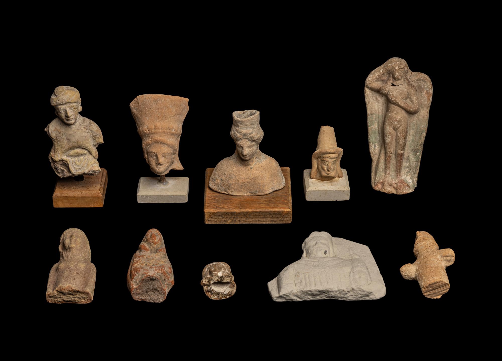 Ten Cypriot and Greek Terracotta Figure Fragments