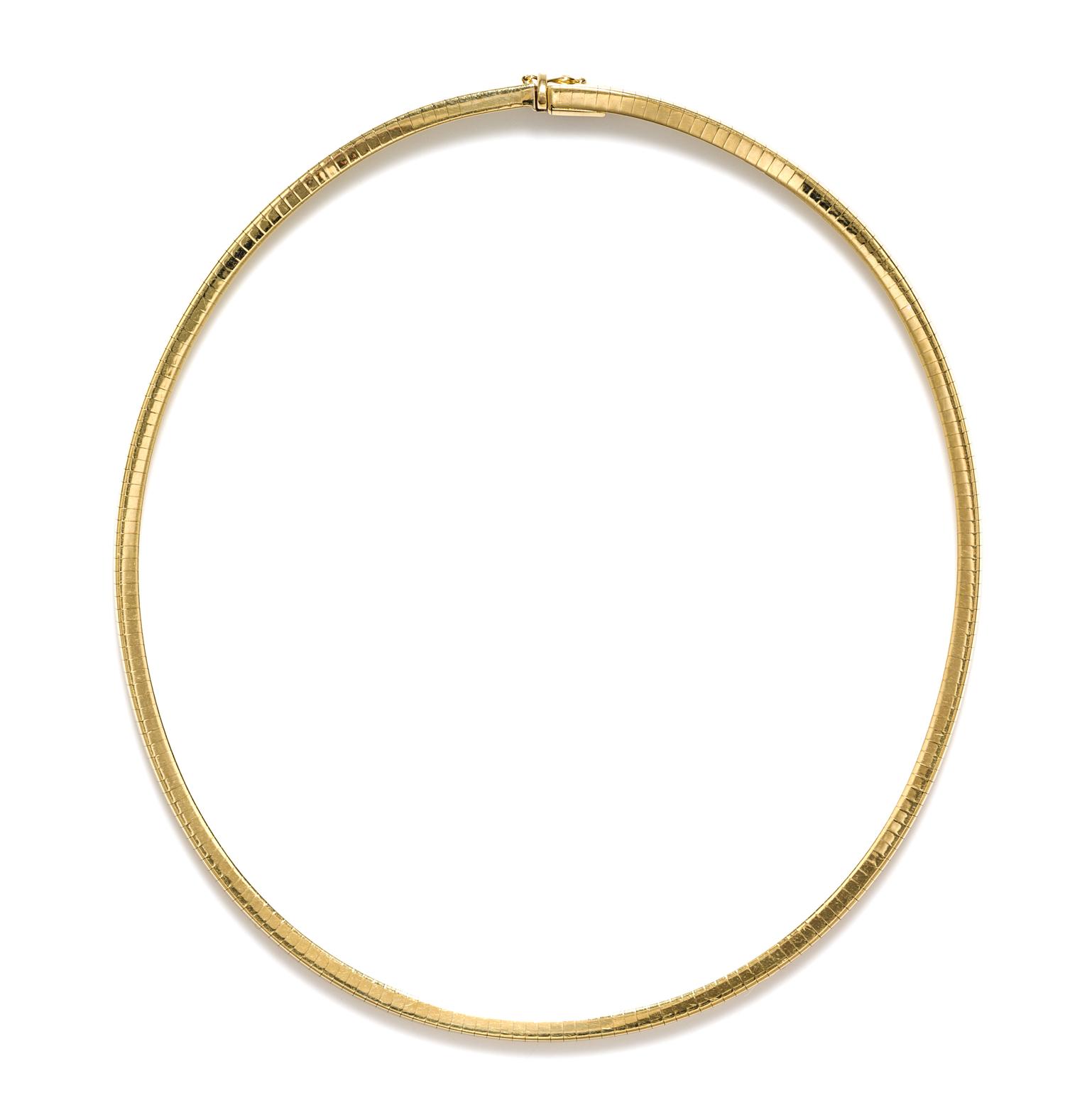 An 18 Karat Yellow Gold Triangular Omega Necklace, 27.38 dwts.