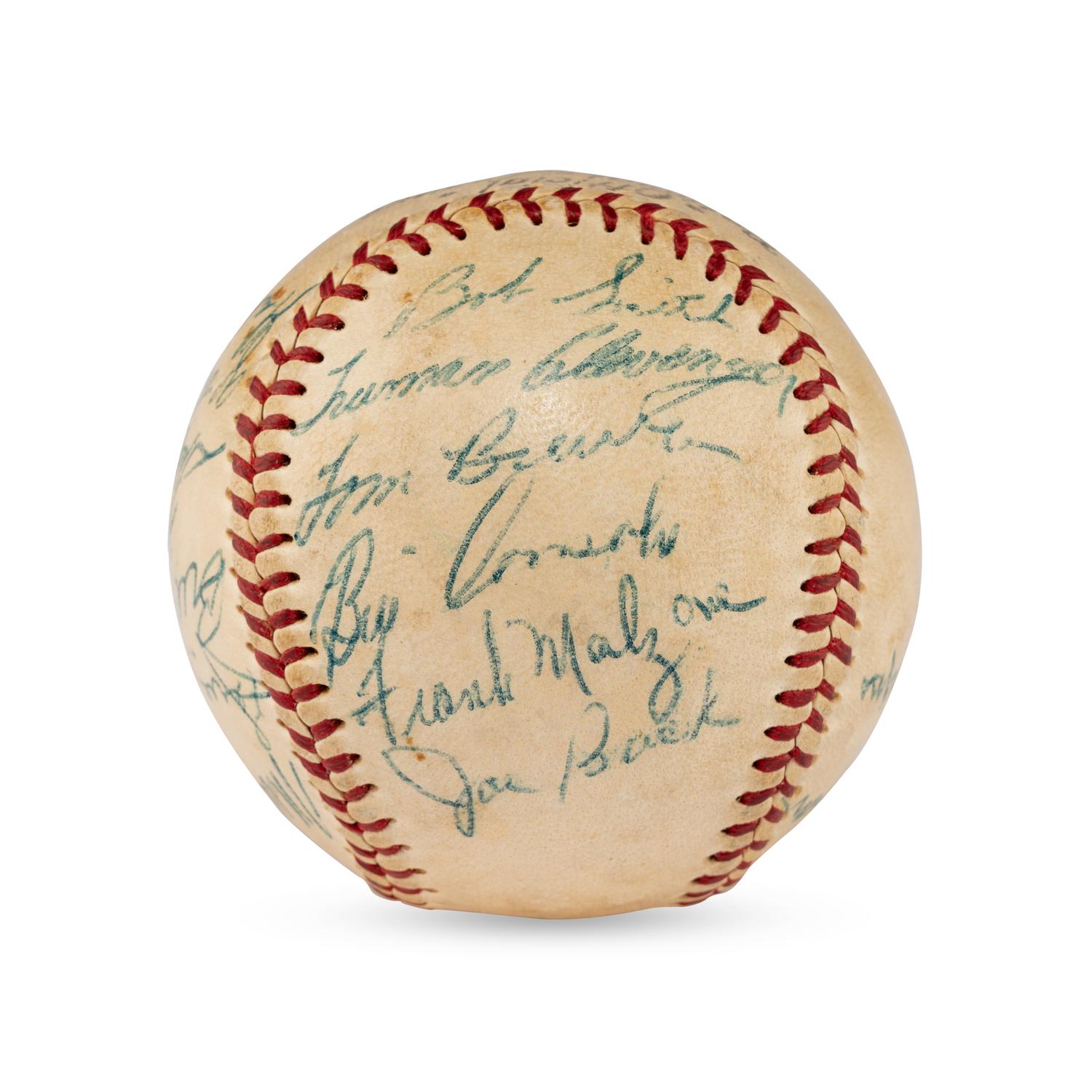 A 1955 Boston Red Sox Team Signed Autograph Baseball
